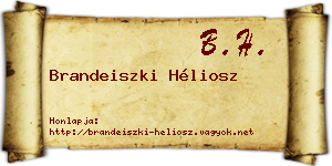 Brandeiszki Héliosz névjegykártya